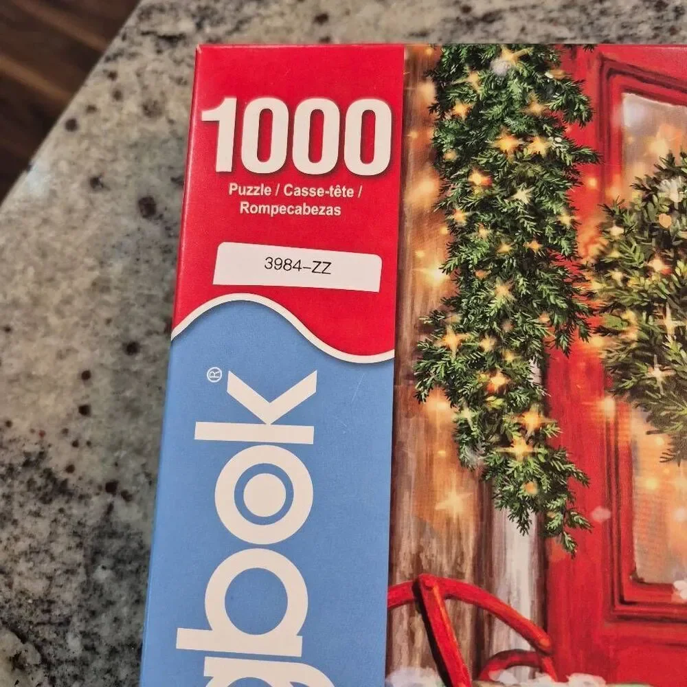 Springbok Delivering Gifts Snowman 1000 pc Jigsaw Puzzle USED